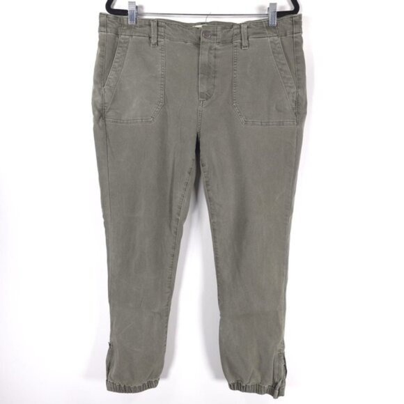 PAIGE‎ MAYSLIE Cropped Jogger Pants Elastic & Zip Hem Size 33 - Picture 1 of 16